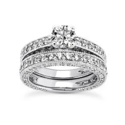 18K White Gold Diamond Engagement Ring Set 2.63ct