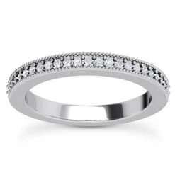 Thin 18K White Gold Diamond Engagement Wedding Ring 0.23ct