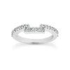 Thin Contour 18K White Gold Diamond Wedding Ring 0.24ct 2.2mm