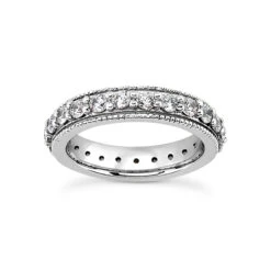 Thin 18K White Gold Diamond Eternity Band 0.38ct