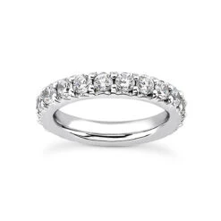 Thin 18K White Gold Diamond Eternity Band 0.64ct