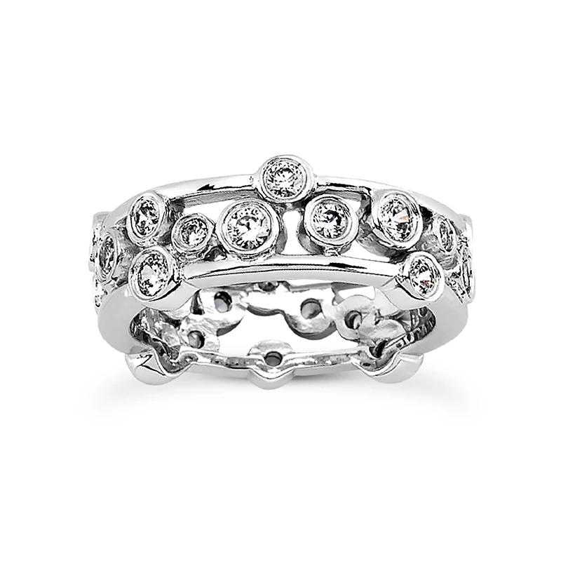 18K White Gold Diamond Eternity Band 0.91ct 3 18K White Gold Diamond Eternity Band 0.91ct