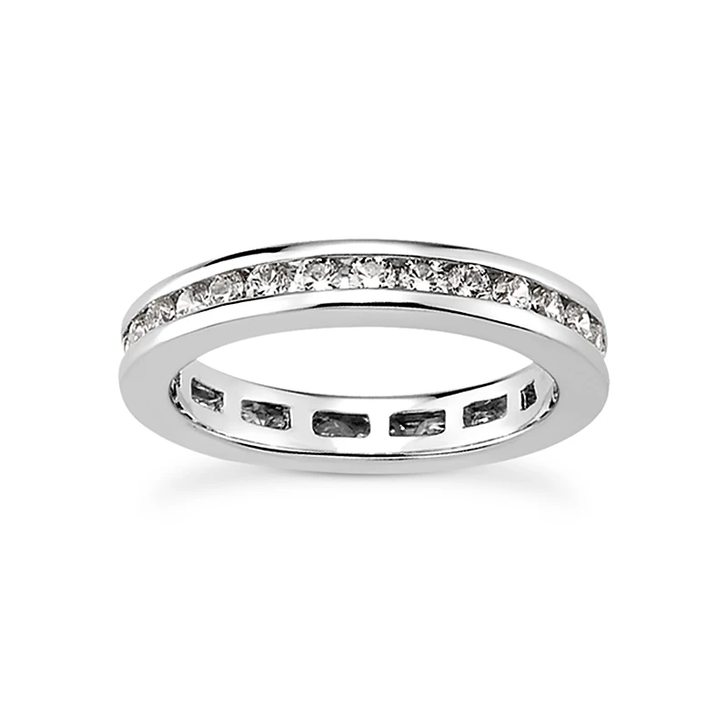 18K White Gold Diamond Eternity Band 1.20ct 4.2mm 3 18K White Gold Diamond Eternity Band 1.20ct 4.2mm
