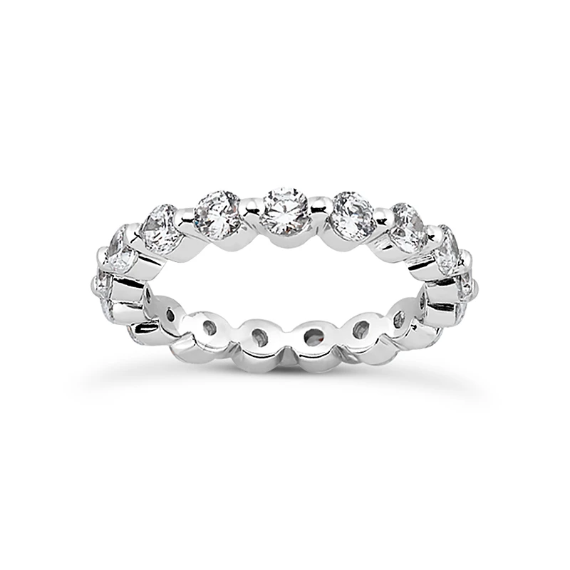 Thin 18K White Gold Diamond Eternity Band 1.33ct 3 Thin 18K White Gold Diamond Eternity Band 1.33ct