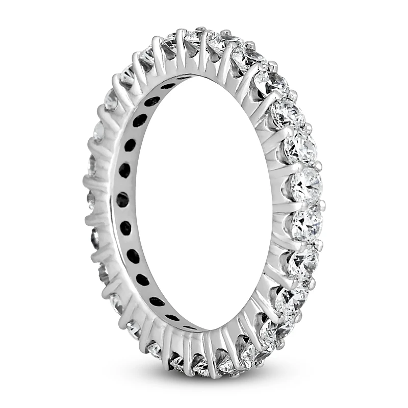 Thin 18K White Gold Diamond Eternity Band 1.35ct 6 Thin 18K White Gold Diamond Eternity Band 1.35ct - Image 4