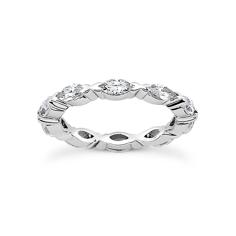 Thin 18K White Gold Diamond Eternity Band 1.50ct 3 Thin 18K White Gold Diamond Eternity Band 1.50ct
