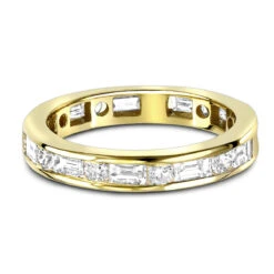Eternity Band 18K Yellow Gold 1.56ct Round And Baguette Diamonds -Its Hot Jewelry Shop 18k gold diamond eternity band 156ct p 30378 backye
