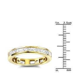 Eternity Band 18K Yellow Gold 1.56ct Round And Baguette Diamonds -Its Hot Jewelry Shop 18k gold diamond eternity band 156ct p 30378 rulerye