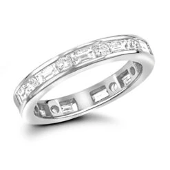 Eternity Band 18K Yellow Gold 1.56ct Round And Baguette Diamonds -Its Hot Jewelry Shop 18k gold diamond eternity band 156ct p 30378 wh
