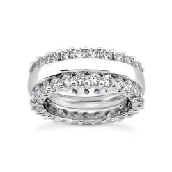 18K White Gold Diamond Eternity Band 1.86ct
