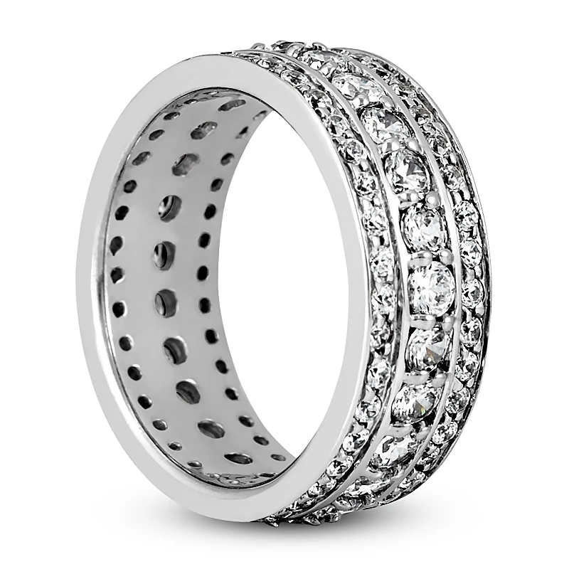 18K White Gold Diamond Eternity Band 2.01ct 6 18K White Gold Diamond Eternity Band 2.01ct - Image 4