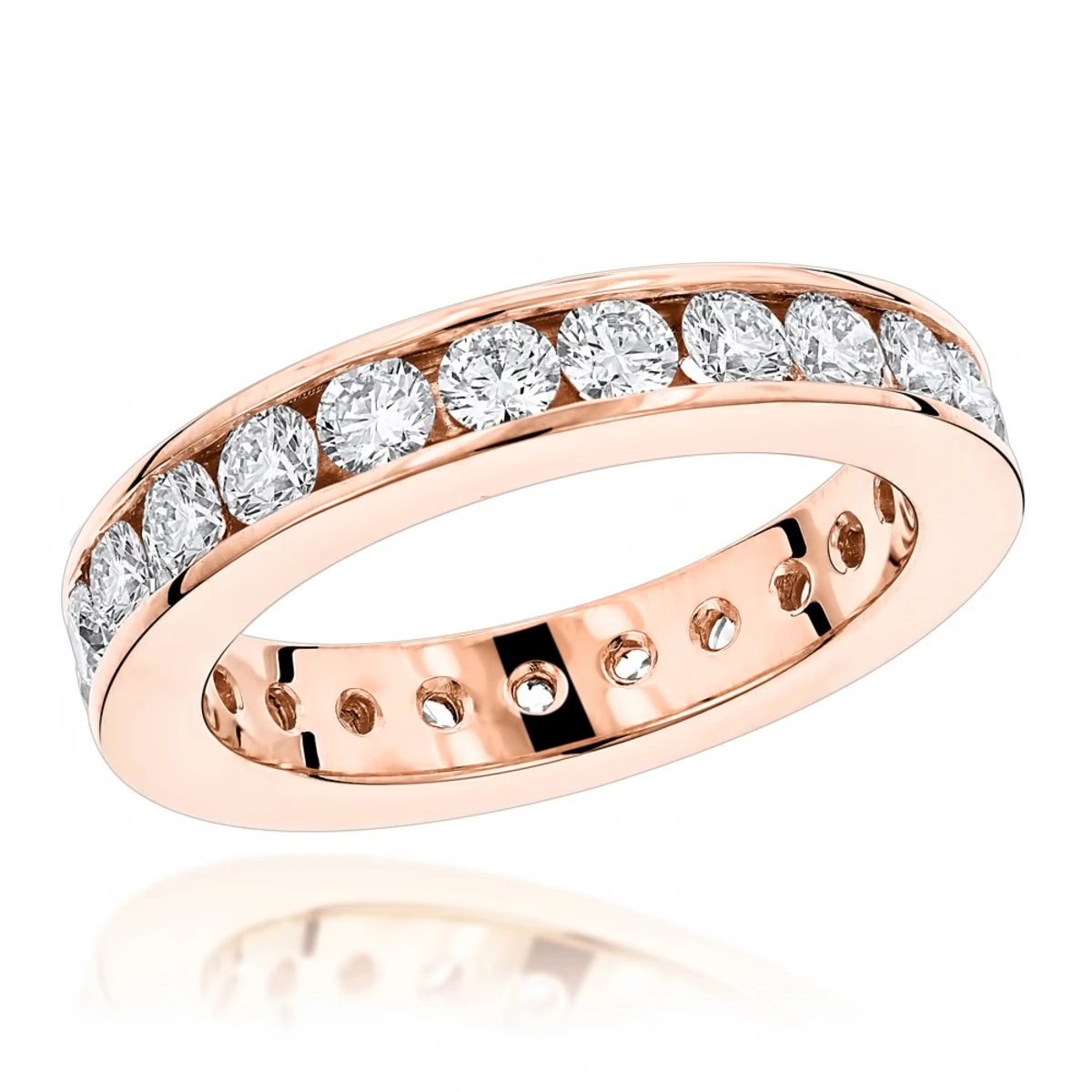 18K Yellow Gold Round Diamond Eternity Band 2.20ct 5 18K Yellow Gold Round Diamond Eternity Band 2.20ct - Image 3
