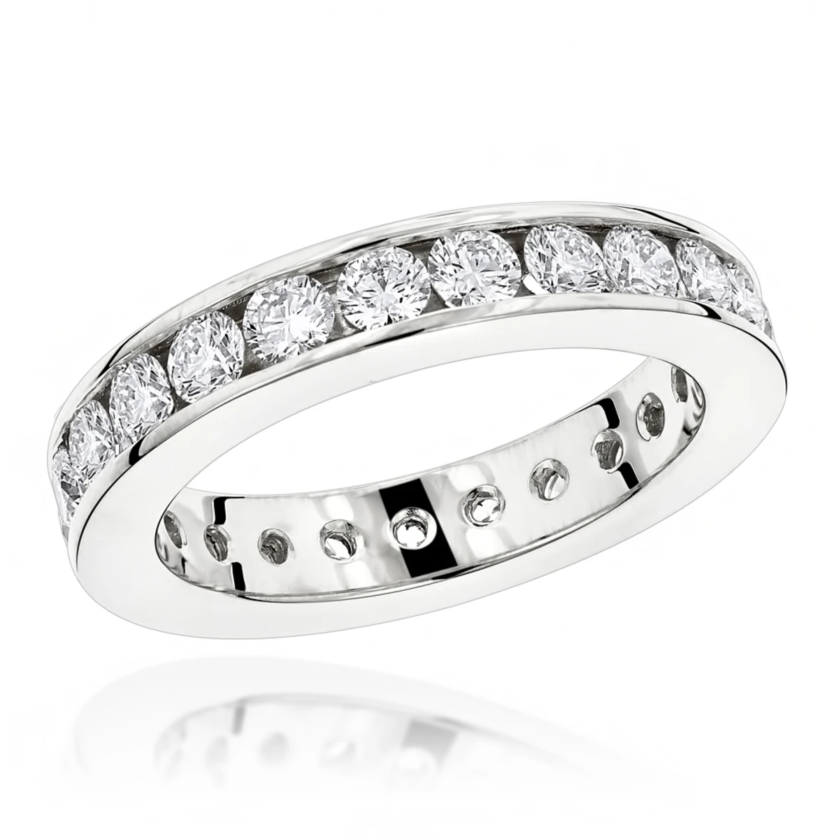 18K Yellow Gold Round Diamond Eternity Band 2.20ct 4 18K Yellow Gold Round Diamond Eternity Band 2.20ct - Image 2