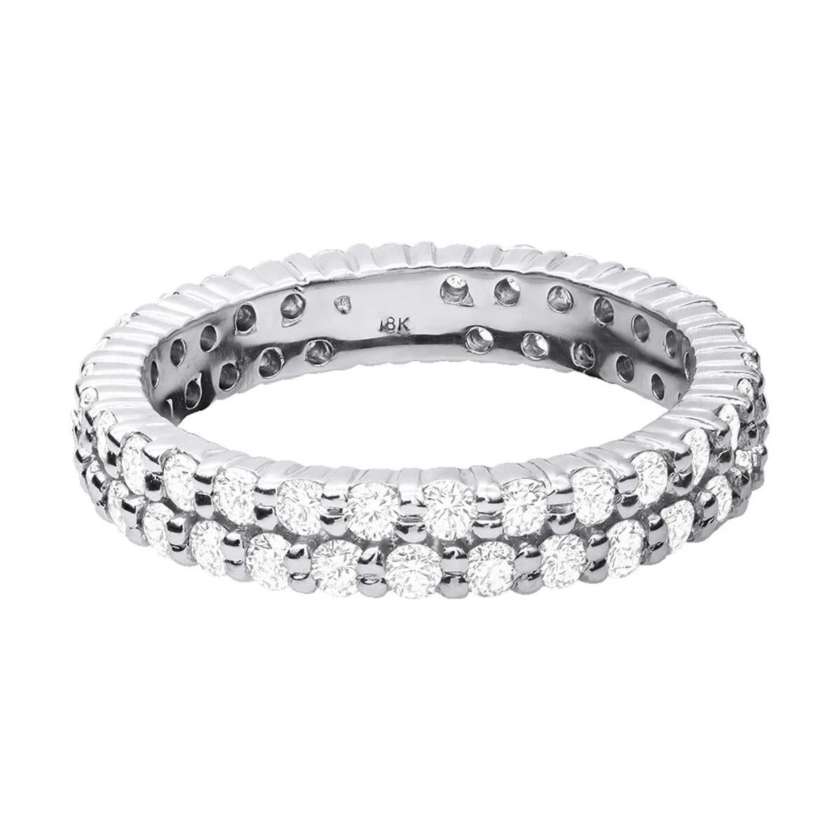 18K White Gold Diamond Eternity Band 2.60ct 6 18K White Gold Diamond Eternity Band 2.60ct - Image 4