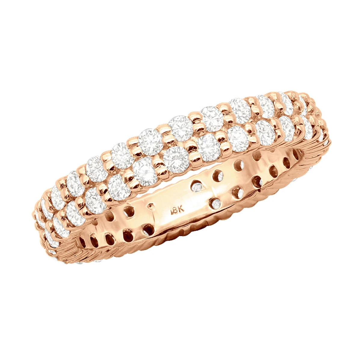 18K White Gold Diamond Eternity Band 2.60ct 5 18K White Gold Diamond Eternity Band 2.60ct - Image 3