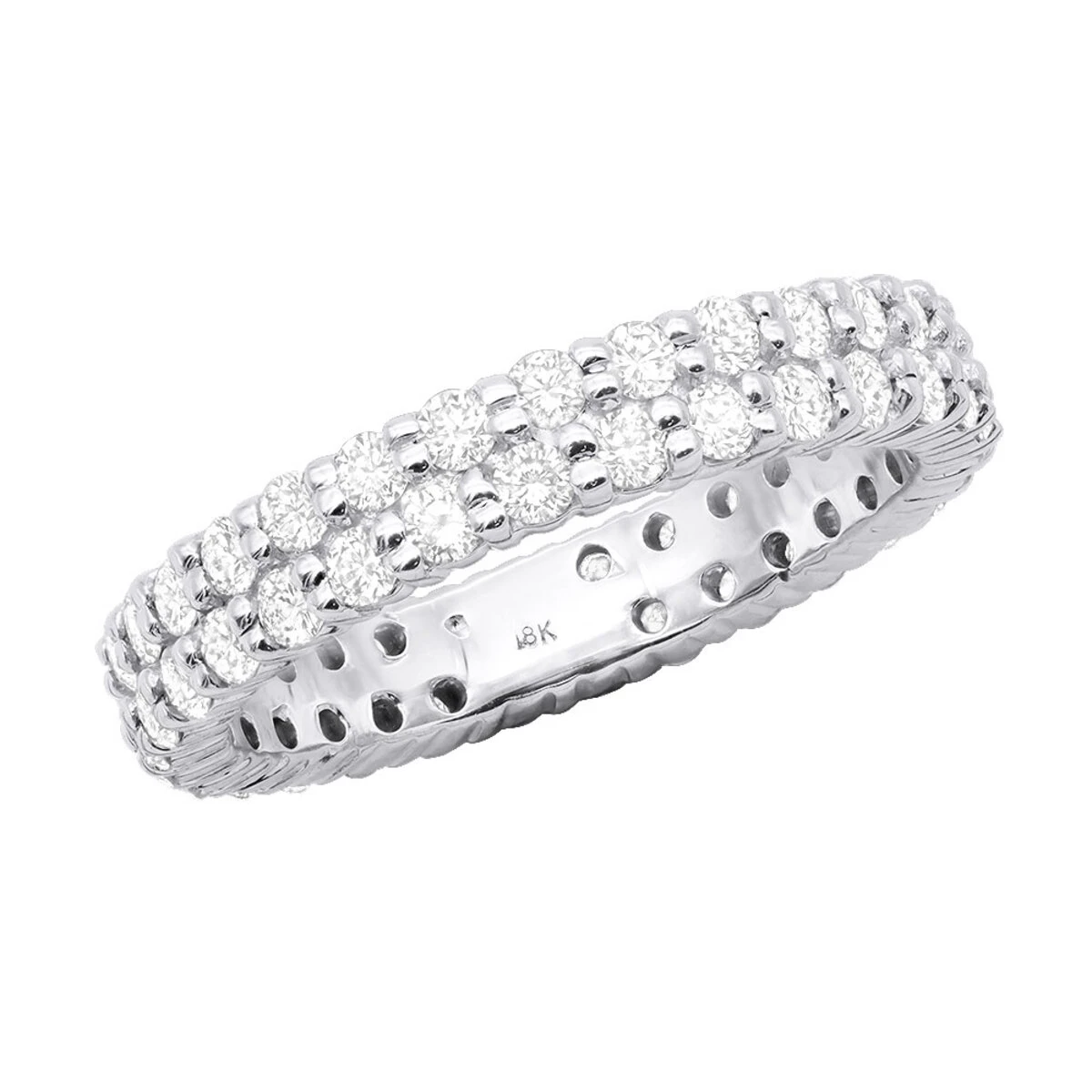 18K White Gold Diamond Eternity Band 2.60ct 3 18K White Gold Diamond Eternity Band 2.60ct