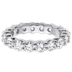 18K White Gold Diamond Eternity Band 3.40ct 5/32in. (4.1mm) -Its Hot Jewelry Shop 18k gold diamond eternity band 340ct p 30340 backwh