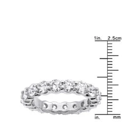18K White Gold Diamond Eternity Band 3.40ct 5/32in. (4.1mm) -Its Hot Jewelry Shop 18k gold diamond eternity band 340ct p 30340 rulerwh