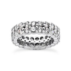 18K White Gold Diamond Eternity Band 4.40ct 6mm