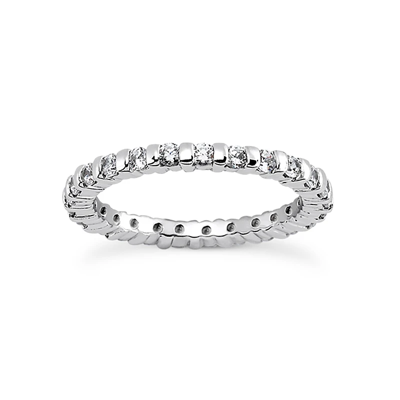 18K White Gold Eternity Band Bar Set Diamonds 4.55ct 3 18K White Gold Eternity Band Bar Set Diamonds 4.55ct