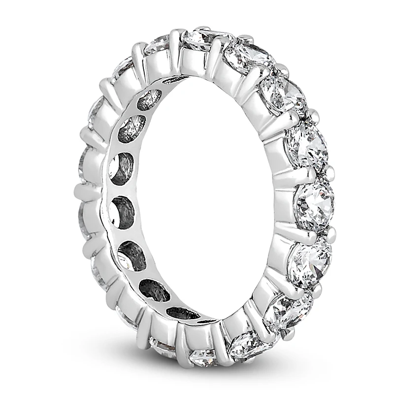 18K White Gold Diamond Eternity Band 5.85ct 6 18K White Gold Diamond Eternity Band 5.85ct - Image 4