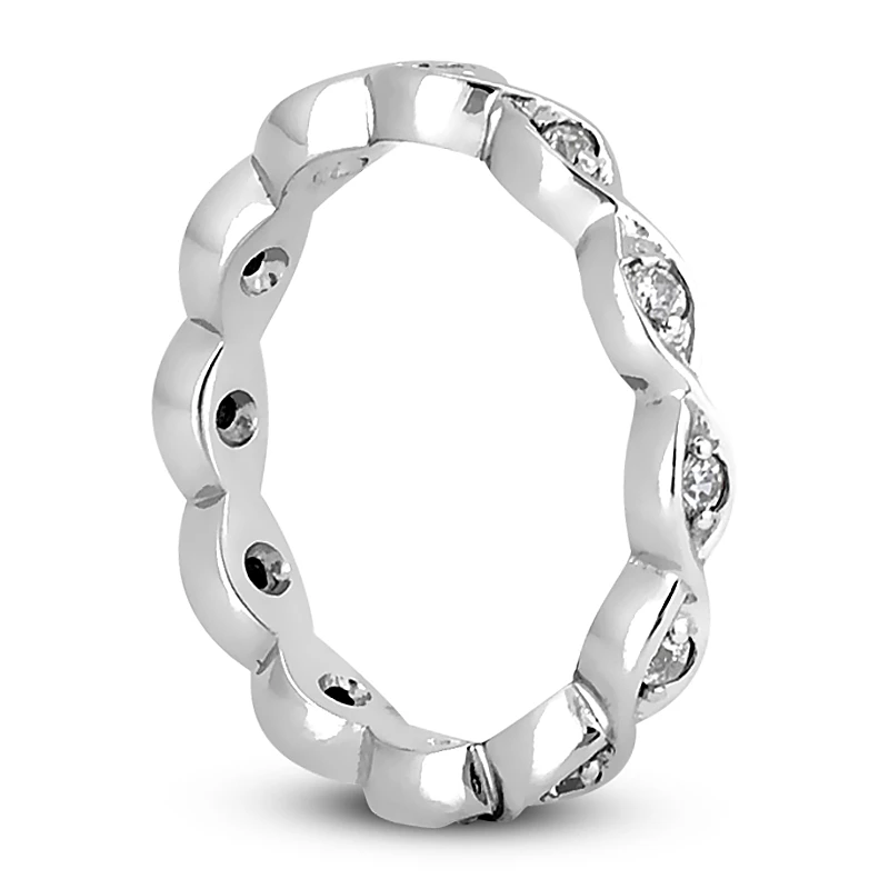 Designer Diamond Eternity Ring 0.24ct 18K White Gold 6 Designer Diamond Eternity Ring 0.24ct 18K White Gold - Image 4