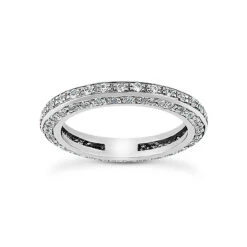 Thin 18K White Gold Diamond Eternity Ring 1.01ct