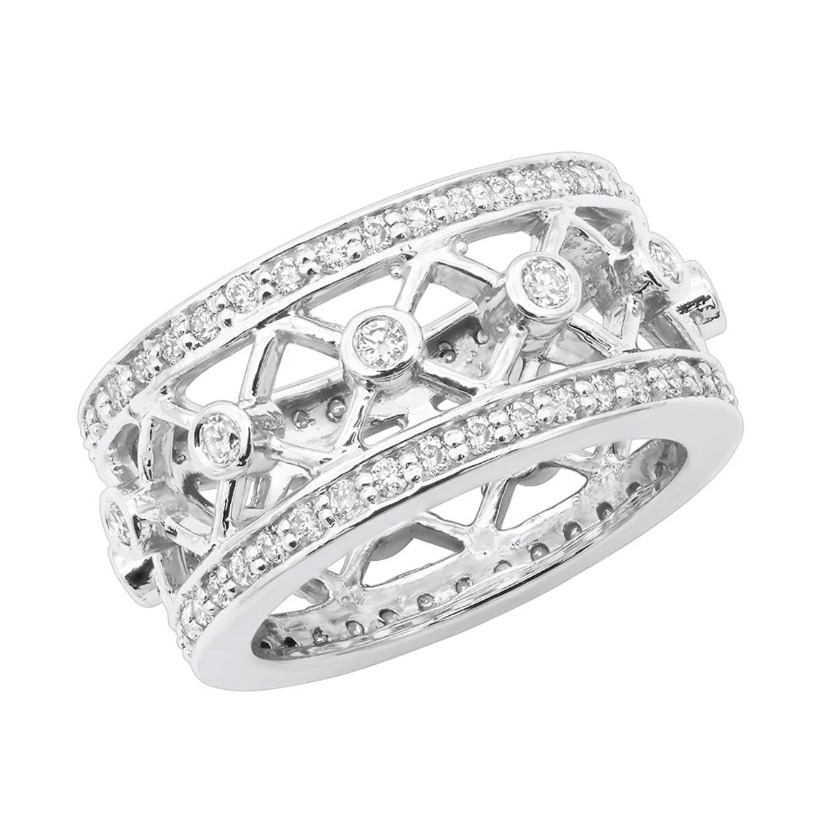 18K White Gold Diamond Eternity Ring 1ct 3 18K White Gold Diamond Eternity Ring 1ct
