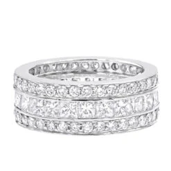 18K White Gold Round & Princess Diamond 5 Carat Eternity/Anniversary Band 15 18K White Gold Round & Princess Diamond 5 Carat Eternity/Anniversary Band -Its Hot Jewelry Shop 18k gold diamond eternity rings collection item 5ctw p 23030 backwh
