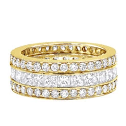 18K White Gold Round & Princess Diamond 5 Carat Eternity/Anniversary Band 16 18K White Gold Round & Princess Diamond 5 Carat Eternity/Anniversary Band -Its Hot Jewelry Shop 18k gold diamond eternity rings collection item 5ctw p 23030 backye