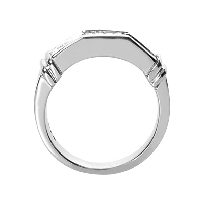 18K White Gold Diamond Men's Wedding Ring 0.62ct 5 18K White Gold Diamond Men's Wedding Ring 0.62ct - Image 3
