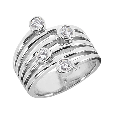 18K White Gold Diamond Right Hand Ring 0.51ct 3 18K White Gold Diamond Right Hand Ring 0.51ct
