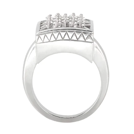 18K White Gold Diamond Right Hand Ring 1.19ct 5 18K White Gold Diamond Right Hand Ring 1.19ct - Image 3