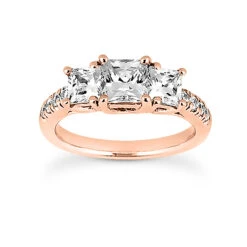 18K White Gold Diamond Three Stone Engagement Ring Set 1.27ct -Its Hot Jewelry Shop 18k gold diamond three stone engagement ring set 127ct p 33262 back rose 20220426