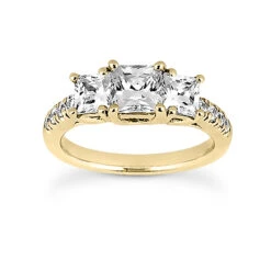 18K White Gold Diamond Three Stone Engagement Ring Set 1.27ct -Its Hot Jewelry Shop 18k gold diamond three stone engagement ring set 127ct p 33262 back yellow 20220426