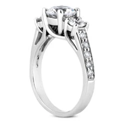 Thin 18K White Gold Diamond Three Stones Engagement Ring 1.05ct 2.94mm -Its Hot Jewelry Shop 18k gold diamond three stones engagement ring 105ct p 33506 back white 20220426