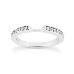 Thin 18K White Gold Diamond Wedding Band 0.18ct
