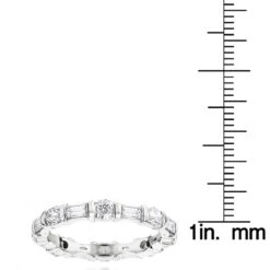 Thin 18K White Gold Eternity Band Round Baguette Diamonds 2.05ct -Its Hot Jewelry Shop 18k gold eternity band round baguette diamonds 310ct p 23023 rulerwh