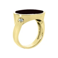 18K White Gold Ladies Black Onyx Ring 0.10ct 9 18K White Gold Ladies Black Onyx Ring 0.10ct -Its Hot Jewelry Shop 18k gold ladies black onyx ring 010ct p 32906 back yellow 20220426
