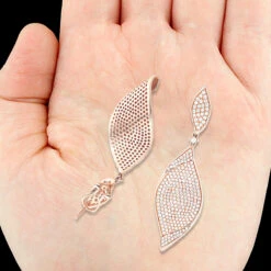 18K Yellow Gold Ladies Designer Diamond Leaf Earrings 3 Carats 14 18K Yellow Gold Ladies Designer Diamond Leaf Earrings 3 Carats -Its Hot Jewelry Shop 18k gold ladies designer diamond leaf earrings 3 carats 4