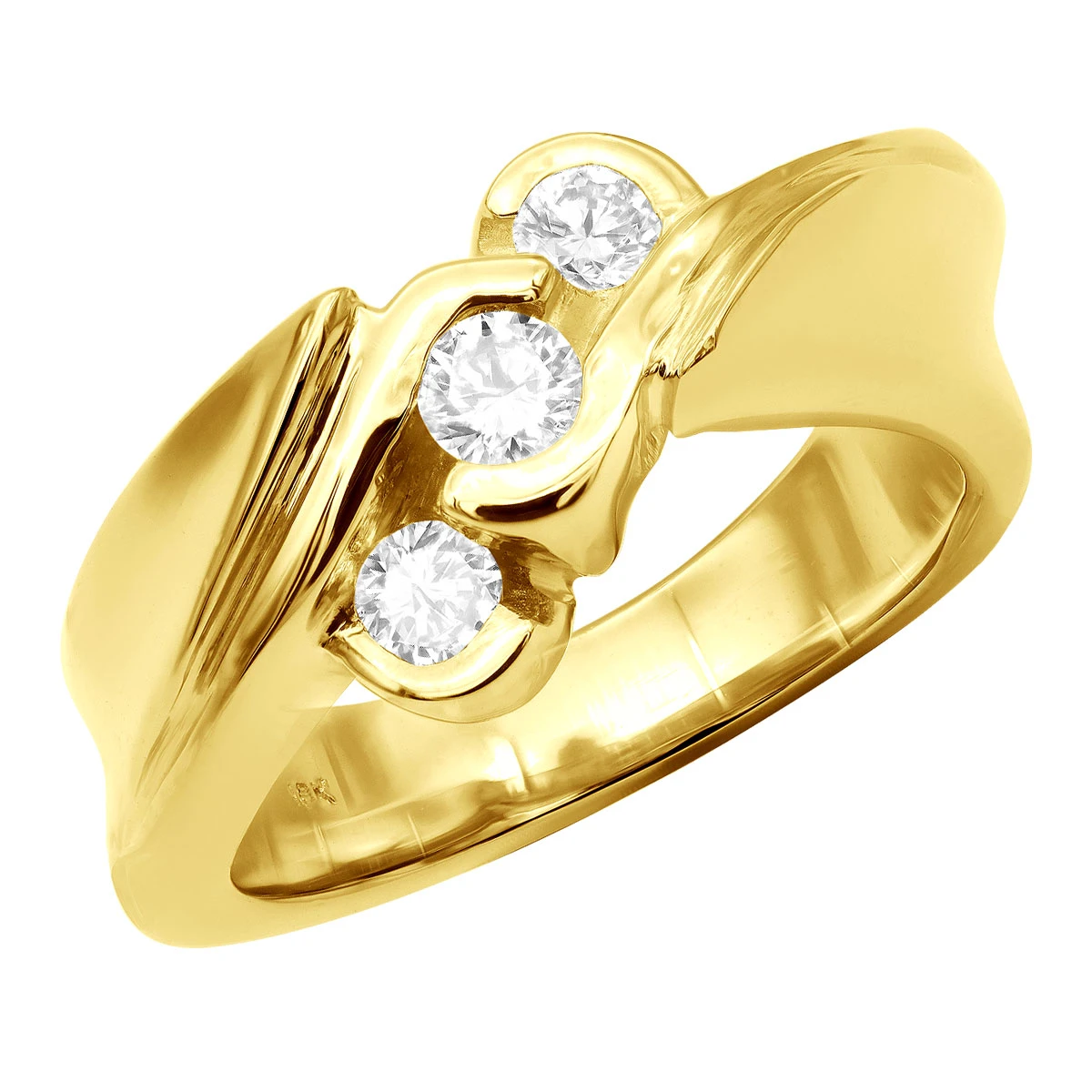 18K Yellow Gold Ladies Diamond Ring 0.31ct 3 18K Yellow Gold Ladies Diamond Ring 0.31ct