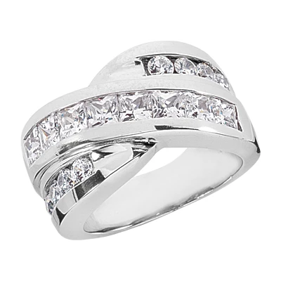18K White Gold Ladies Diamond Ring 2.16ct 3 18K White Gold Ladies Diamond Ring 2.16ct