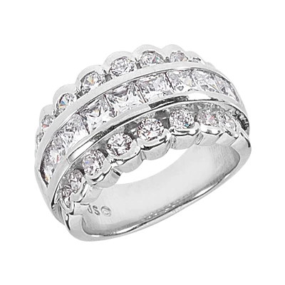 18K White Gold Ladies Diamond Ring 2.49ct 3 18K White Gold Ladies Diamond Ring 2.49ct