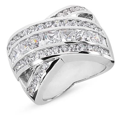 18K White Gold Ladies Diamond Ring 3.43ct 3 18K White Gold Ladies Diamond Ring 3.43ct