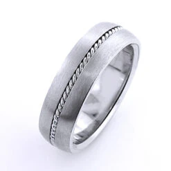 18K White Gold Little Braid Wedding Band For Men -Its Hot Jewelry Shop 18k gold little braid wedding band for men 2