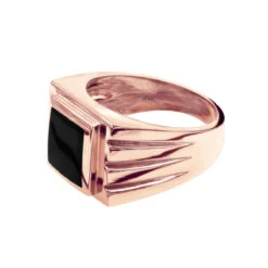 18K Yellow Gold Men's Black Onyx Ring 14.4mm -Its Hot Jewelry Shop 18k gold mens black onyx ring p 31960 backro