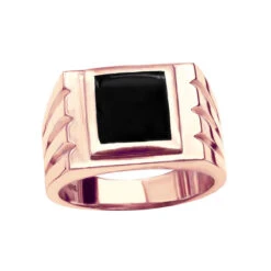 18K Yellow Gold Men's Black Onyx Ring 14.4mm -Its Hot Jewelry Shop 18k gold mens black onyx ring p 31960 ro