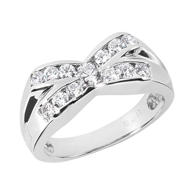 18K White Gold Men's Diamond Ring 1.21ct 3 18K White Gold Men's Diamond Ring 1.21ct