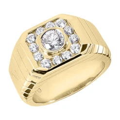 18K White Gold Men's Diamond Ring 1.28ct -Its Hot Jewelry Shop 18k gold mens diamond ring 128ct p 31876 yellow 20220420 20220426