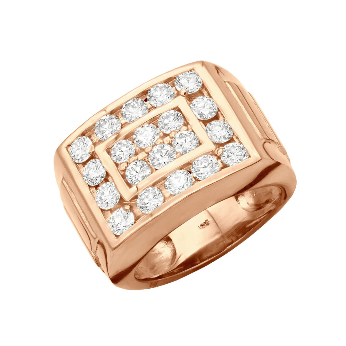 18K Yellow Gold Men's Diamond Ring 1.32ct 13.5mm 5 18K Yellow Gold Men's Diamond Ring 1.32ct 13.5mm - Image 3